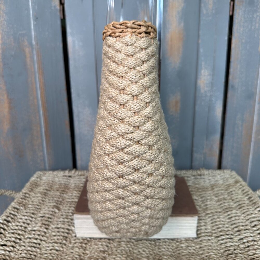 Oscar de la Renta Natural Woven Rope Wicker Ring Lucite Handle Tote Bag  NWOT - Picture 4 of 16